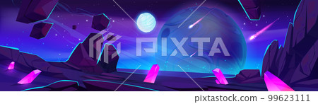 Fantasy landscape of alien planet surface 99623111