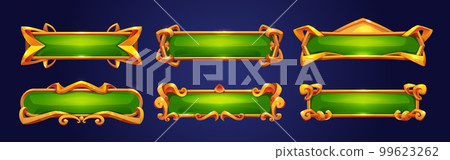 Medieval green buttons, ui game menu elements Medieval green buttons, ui game menu elements 99623262