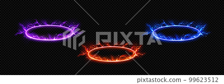 Round energy portal with lightnings 99623512