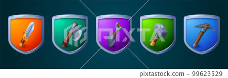 Game icons of resources and loot Game icons of resources and loot 99623529