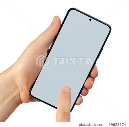 Mock up of using app on smartphone 99623574