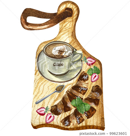 Watercolor coffee menu food meal foodstuff drink clipart Watercolor coffee menu food meal foodstuff drink clipart 99623601
