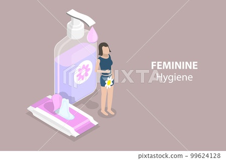 3D Isometric Flat Vector Conceptual Illustration of Feminine Hygiene 3D Isometric Flat Vector Conceptual Illustration of Feminine Hygiene 99624128