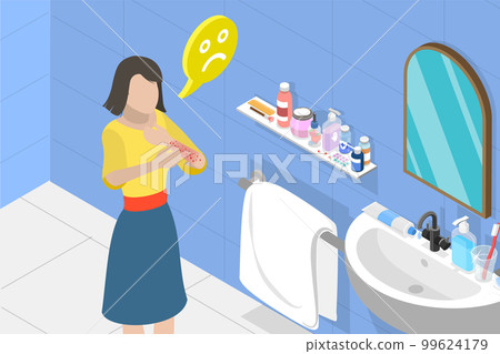 3D Isometric Flat Vector Conceptual Illustration of Аllergy Skin 3D Isometric Flat Vector Conceptual Illustration of Аllergy Skin 99624179