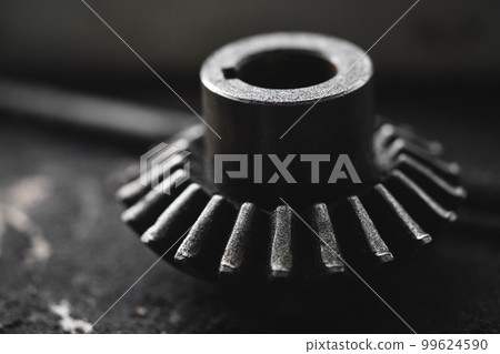 gear from a car engine, still life with good light black and white photo 99624590