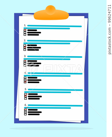 Clipboard with checklist icon. Flat illustration of clipboard with checklist icon for web Clipboard with checklist icon. Flat illustration of clipboard with checklist icon for web 99624711