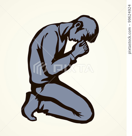 Vector image of the praying person 99624924