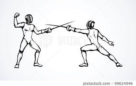 Fencing. Vector drawing Fencing. Vector drawing 99624946