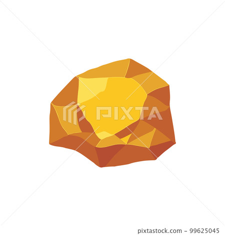 Gold rock boulder. Natural shape golden stone. vector illustration Gold rock boulder. Natural shape golden stone. vector illustration 99625045
