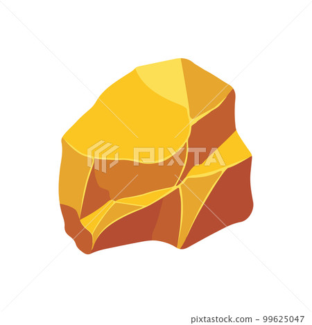 Gold rock boulder. Natural shape golden stone. vector illustration Gold rock boulder. Natural shape golden stone. vector illustration 99625047