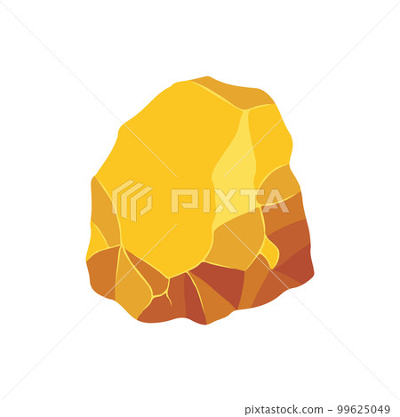 Gold rock boulder. Natural shape golden stone. vector illustration Gold rock boulder. Natural shape golden stone. vector illustration 99625049
