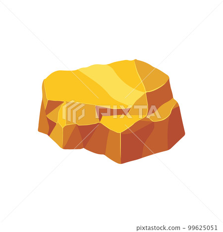 Gold rock boulder. Natural shape golden stone. vector illustration Gold rock boulder. Natural shape golden stone. vector illustration 99625051