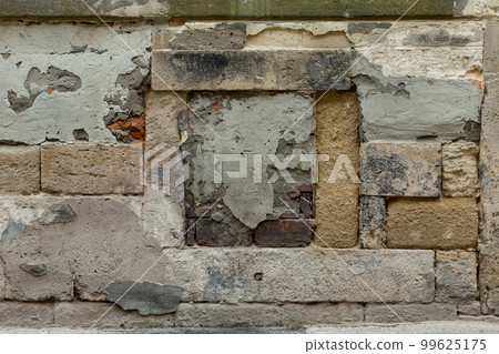 Old Exterior Wall Built with Sandstone Blocks Old Exterior Wall Built with Sandstone Blocks 99625175