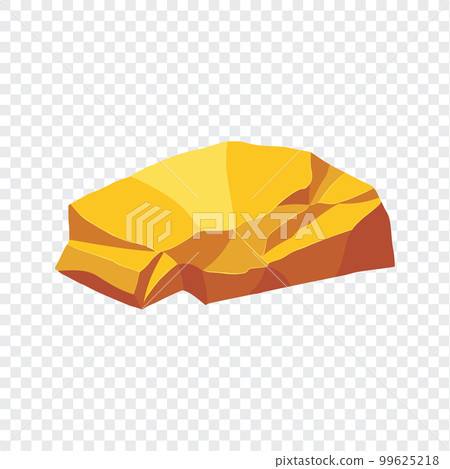 Gold rock boulder. Natural shape golden stone. vector illustration 99625218