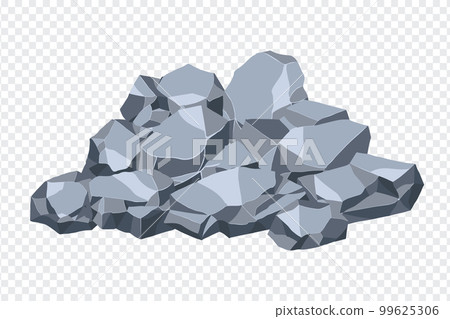 Rock and stones set. Different shape boulder collection. vector illustration 99625306