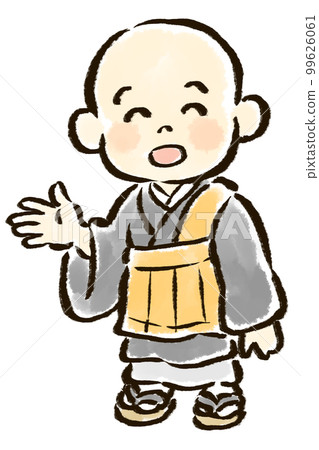 小和尚在指導姿勢中的插圖 小和尚在指導姿勢中的插圖 99626061