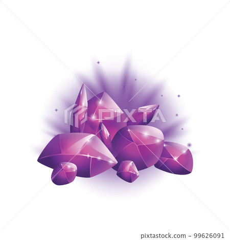 Crystals and natural minerals. Cartoon Magic Gemstones. Game assets. vector illustration Crystals and natural minerals. Cartoon Magic Gemstones. Game assets. vector illustration 99626091