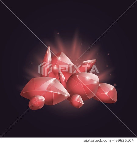 Crystals and natural minerals. Cartoon Magic Gemstones. Game assets. vector illustration 99626104