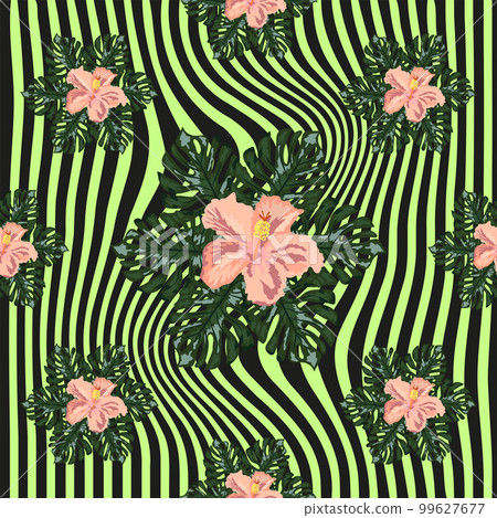hand draw tropical flower,blossom cluster seamless pattern background hand draw tropical flower,blossom cluster seamless pattern background 99627677