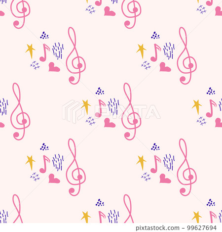 Pink, blue pastel texture with musical notes and a treble clef. Template Pink, blue pastel texture with musical notes and a treble clef. Template 99627694