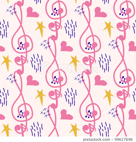 Pink, blue pastel texture with musical notes and a treble clef. Template Pink, blue pastel texture with musical notes and a treble clef. Template 99627696