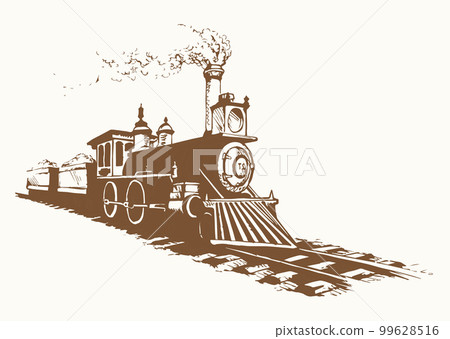 Vector illustration. Locomotive Vector illustration. Locomotive 99628516