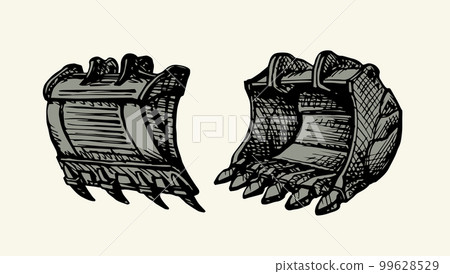 Building bucket for digging. Vector drawing Building bucket for digging. Vector drawing 99628529