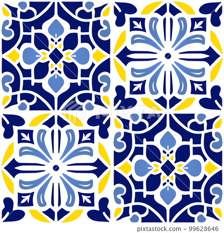 Vector Retro or Traditional Portuguese or Moroccan Style Flooring Tiles Seamless Surface Pattern for Background, Products or Wrapping Paper Prints. Vector Retro or Traditional Portuguese or Moroccan Style Flooring Tiles Seamless Surface Pattern for Background, Products or Wrapping Paper Prints. 99628646
