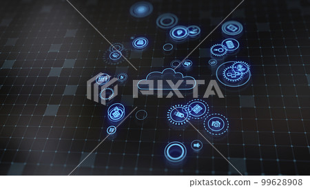 3D rendering the concept of cloud technologies and server data processing 3D rendering the concept of cloud technologies and server data processing 99628908