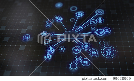 3D rendering the concept of cloud technologies and server data processing 3D rendering the concept of cloud technologies and server data processing 99628909