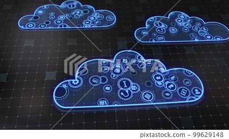 3D rendering the concept of cloud technologies and server data processing 3D rendering the concept of cloud technologies and server data processing 99629148
