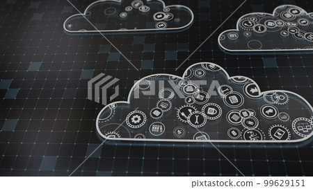 3D rendering the concept of cloud technologies and server data processing 3D rendering the concept of cloud technologies and server data processing 99629151