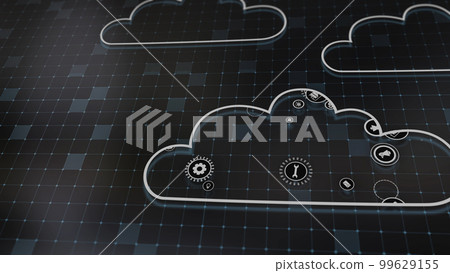 3D rendering the concept of cloud technologies and server data processing 3D rendering the concept of cloud technologies and server data processing 99629155
