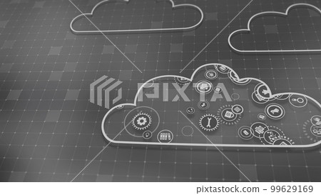 3D rendering the concept of cloud technologies... - Stock Illustration ...