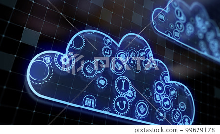 3D rendering the concept of cloud technologies... - Stock Illustration ...