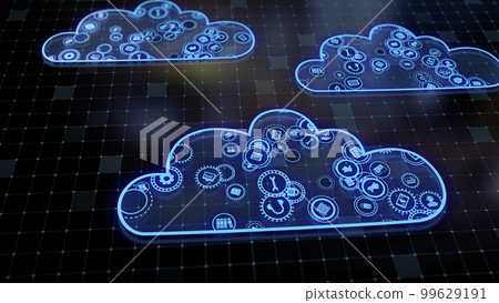 3D rendering the concept of cloud technologies... - Stock Illustration ...