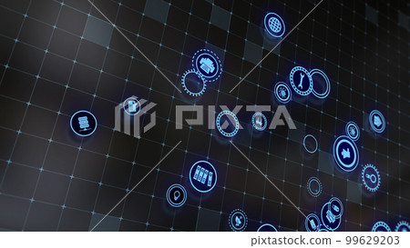 3D rendering the concept of cloud technologies and server data processing 99629203