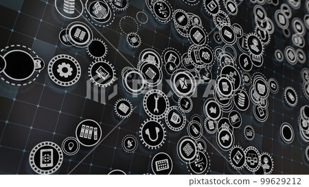 3D rendering the concept of cloud technologies and server data processing 99629212