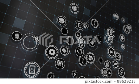 3D rendering the concept of cloud technologies and server data processing 99629215