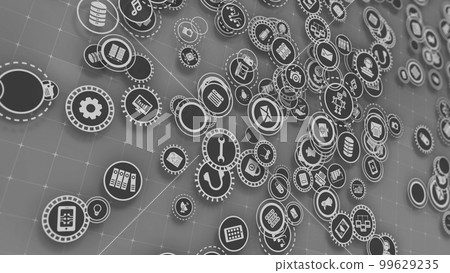 3D rendering the concept of cloud technologies and server data processing 99629235