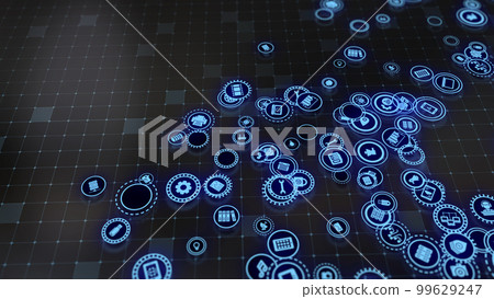 3D rendering the concept of cloud technologies and server data processing 99629247