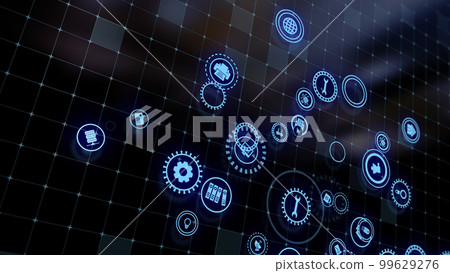 3D rendering the concept of cloud technologies and server data processing 99629276