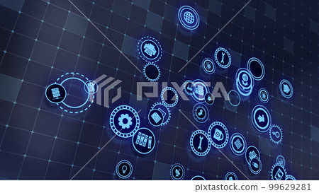 3D rendering the concept of cloud technologies and server data processing 3D rendering the concept of cloud technologies and server data processing 99629281
