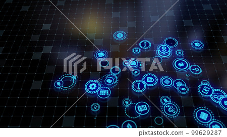 3D rendering the concept of cloud technologies and server data processing 99629287