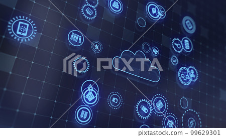 3D rendering the concept of cloud technologies and server data processing 3D rendering the concept of cloud technologies and server data processing 99629301