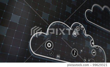 3D rendering the concept of cloud technologies and server data processing 3D rendering the concept of cloud technologies and server data processing 99629321
