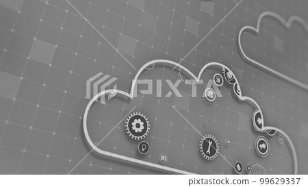 3D rendering the concept of cloud technologies and server data processing 99629337
