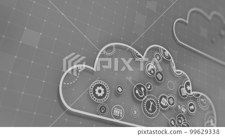 3D rendering the concept of cloud technologies and server data processing 3D rendering the concept of cloud technologies and server data processing 99629338