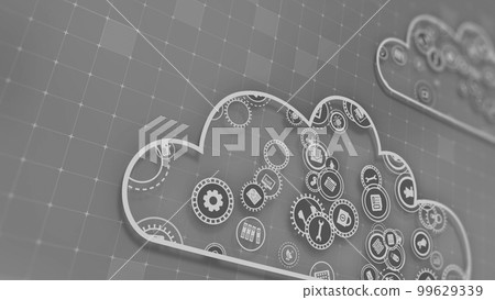 3D rendering the concept of cloud technologies and server data processing 3D rendering the concept of cloud technologies and server data processing 99629339