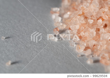 Himalayan pink rose colored natural salt. Macro photo Himalayan pink rose colored natural salt. Macro photo 99629504